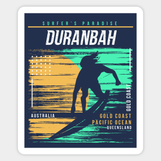 Retro Surfing Duranbah Gold Coast Australia // Vintage Surfer Beach // Surfer's Paradise Magnet